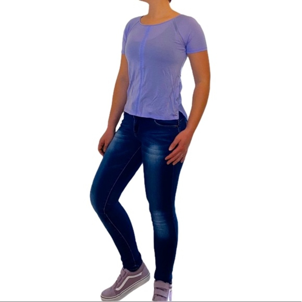 Armani Exchange Fairycore Lavender Shirt with Mesh Accents